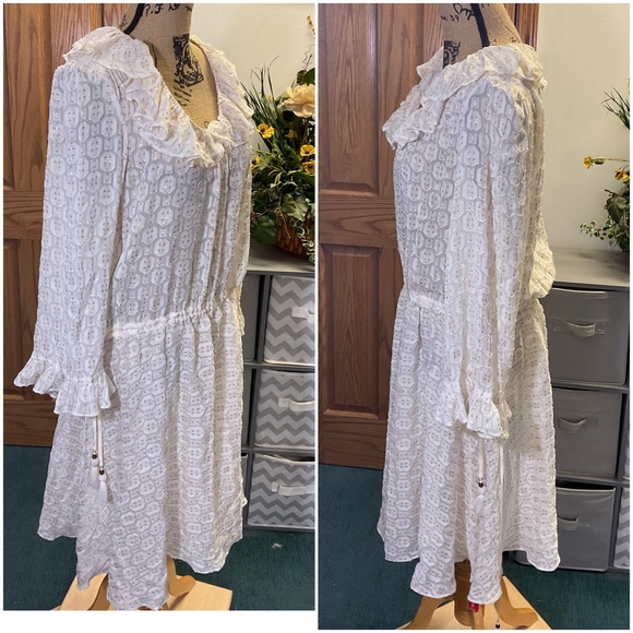 Elegant Tory Burch Jasmine Metallic Midi Dress - Picture 5 of 5